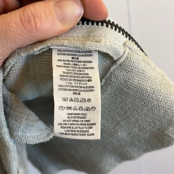 Free People Highway Slub Knit Vest Size S Light Gray Longline Zip Front - Picture 8 of 10